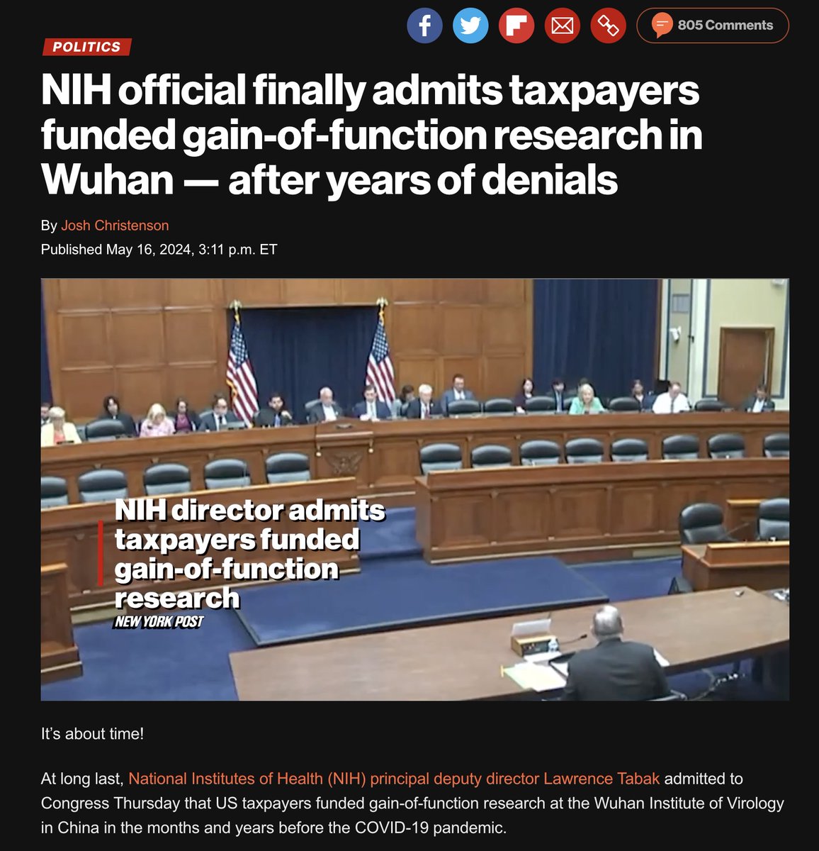 Covid was NOT one of nature's mishaps.

Anthony Fauci's NIH funded and created Covid in Wuhan. Then criminal governments used the intentionally created bioweapon to strip away our rights, grab power and spend untold billions of dollars.

Covid was a giant crime against humanity.