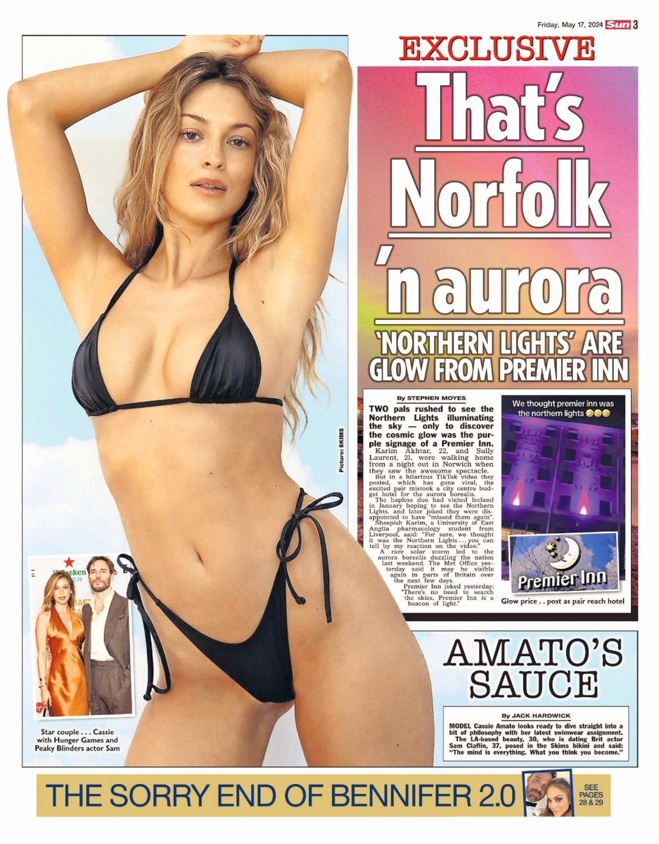 Page 3 - Friday 17th May 2024 @DanieIleSellers #CassieAmato #page3 #dailystar #thesun #newspaper