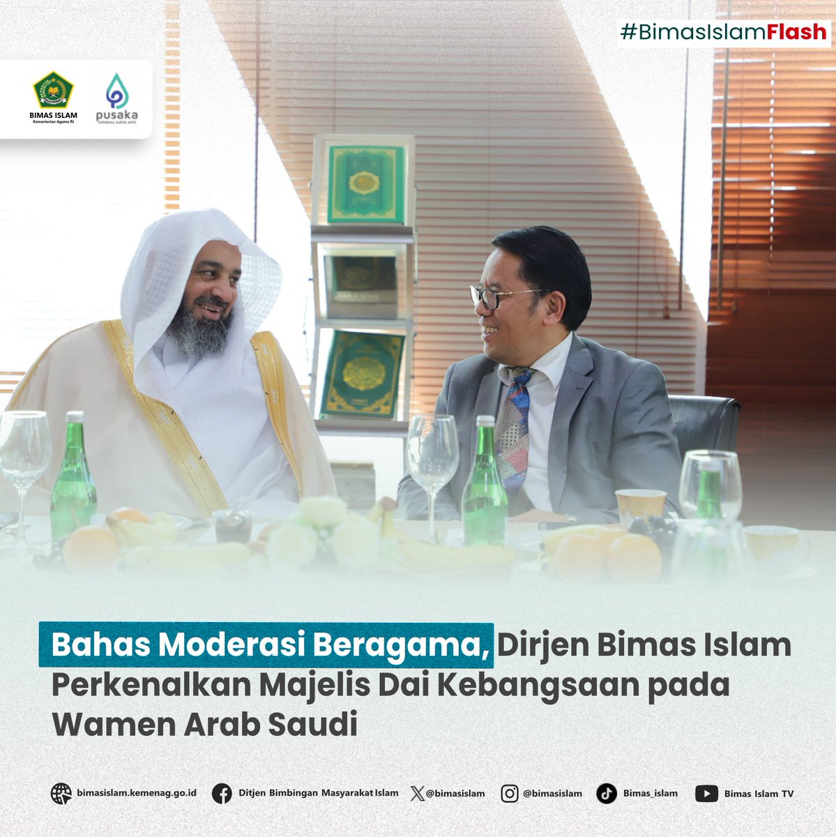 Bahas Moderasi Beragama, Dirjen Bimas Islam Perkenalkan Majelis Dai Kebangsaan pada Wamen Arab Saudi Selengkapnya di: bimasislam.kemenag.go.id #BimasIslam #kemenag #sahabatreligi #TemanBimasIslam👋👋 #arab #saudi