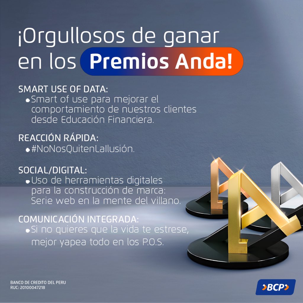 Con mucho orgullo compartimos los 4 premios obtenidos esta noche en los #ANDA2024.🤩🎉 ¡Felicitaciones a todos los equipos involucrados en este logro! 👏