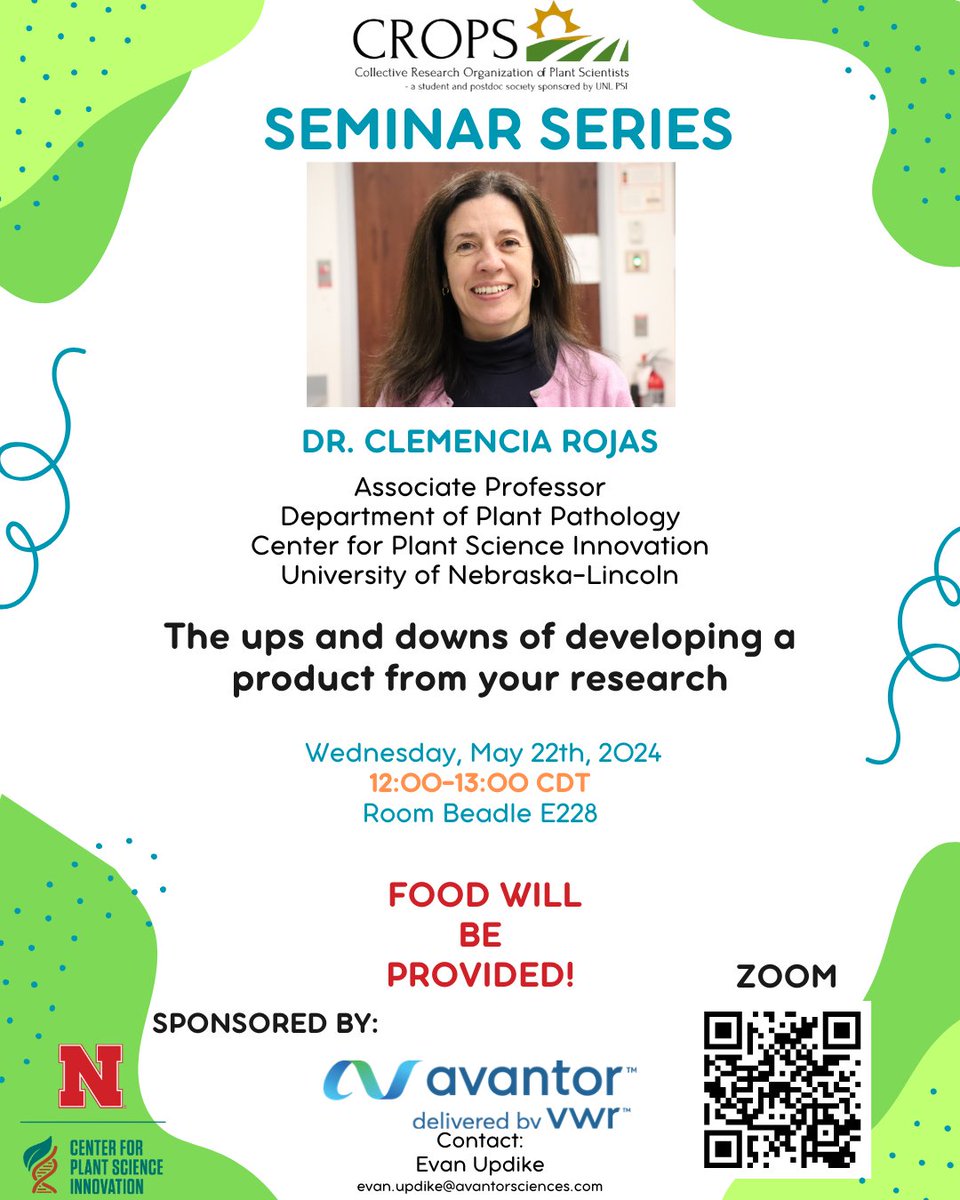 UNL CROPS (@cropsunl) on Twitter photo Please join us next Wednesday May 22nd at 12 in Beadle E228 or by zoom at: unl.zoom.us/j/94760154796
For this time we are having Dr. Rojas <a href="/UNL_AgResearch/">UNL Ag Research</a> <a href="/unlagrohort/">Nebraska Agronomy and Horticulture</a> <a href="/UNL_PlantPath/">UNL Department of Plant Pathology</a> <a href="/UNL_Biochem/">Nebraska Biochem</a> <a href="/UNLBigData/">UNLBigData</a> <a href="/UNL_PSI/">UNL PSI</a> <a href="/ahgsa_unl/">AHGSA UNL</a> <a href="/UNLEntomology/">Nebraska Entomology</a> Please join us next Wednesday May 22nd at 12 in Beadle E228 or by zoom at: unl.zoom.us/j/94760154796
For this time we are having Dr. Rojas <a href="/UNL_AgResearch/">UNL Ag Research</a> <a href="/unlagrohort/">Nebraska Agronomy and Horticulture</a> <a href="/UNL_PlantPath/">UNL Department of Plant Pathology</a> <a href="/UNL_Biochem/">Nebraska Biochem</a> <a href="/UNLBigData/">UNLBigData</a> <a href="/UNL_PSI/">UNL PSI</a> <a href="/ahgsa_unl/">AHGSA UNL</a> <a href="/UNLEntomology/">Nebraska Entomology</a>