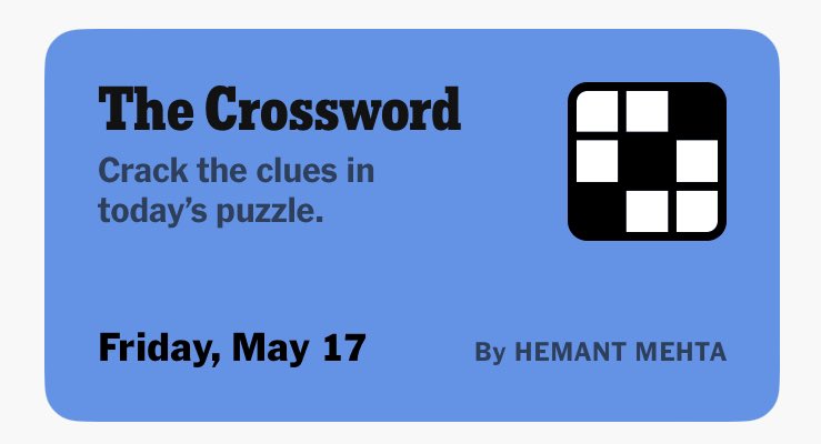 Drop everything and go solve! nytimes.com/crosswords