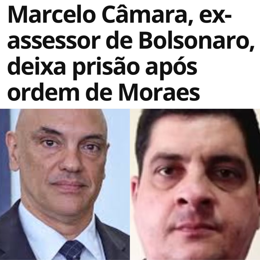 🚨URGENTE: Alexandre de Moraes acaba de decretar a soltura de Marcelo Câmara, ex-assessor de Bolsonaro.