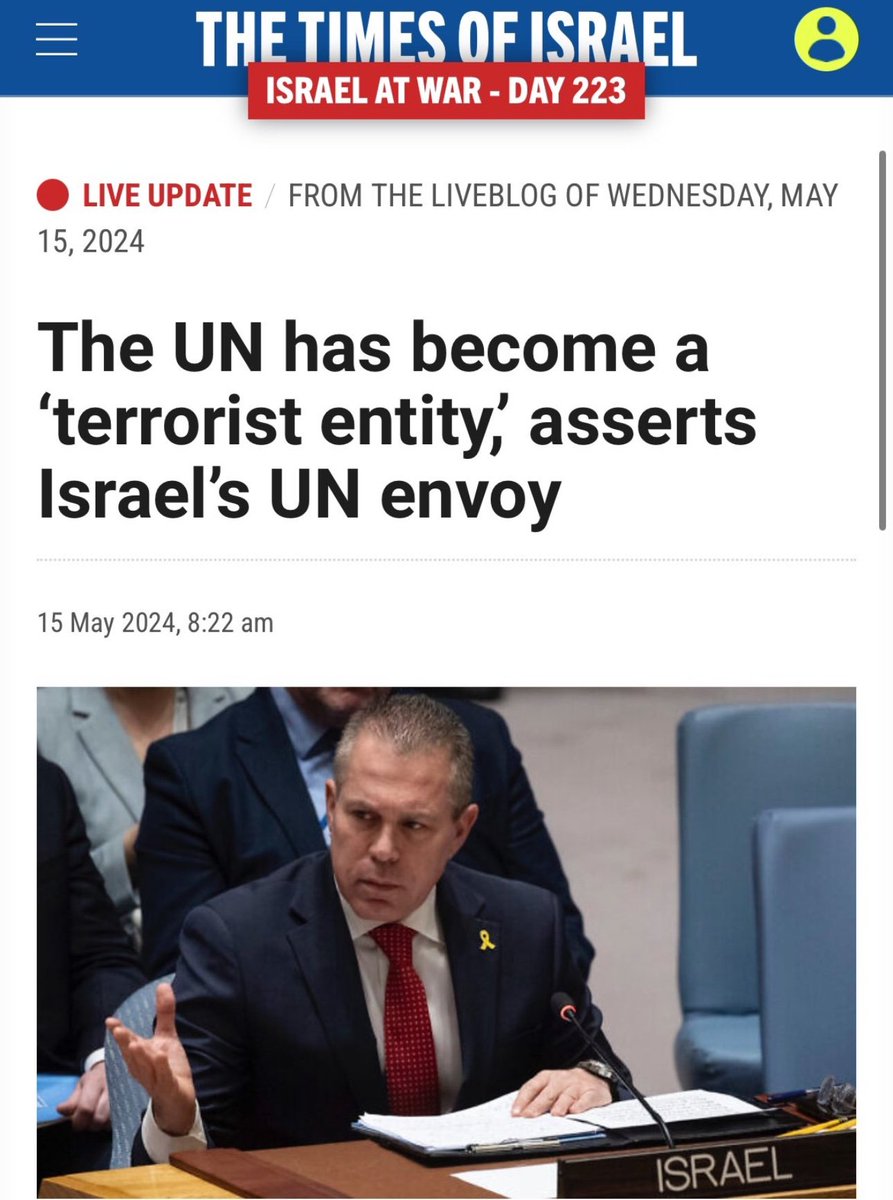 Israel has threatened: International Criminal Court (ICC) International Court of Justice (ICJ) UNRWA Al Jazeera South African Government Ministers (The list is long) And now the UNITED NATIONS.