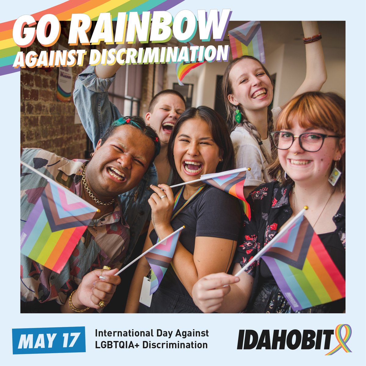 Today is #IDAHOBIT. We stand with the LGBTQIA+ community to celebrate diversity and promote inclusion. Together, we envision a future where love and respect know no bounds, and everyone is free to be their true selves🏳️‍🌈🏳️‍⚧️