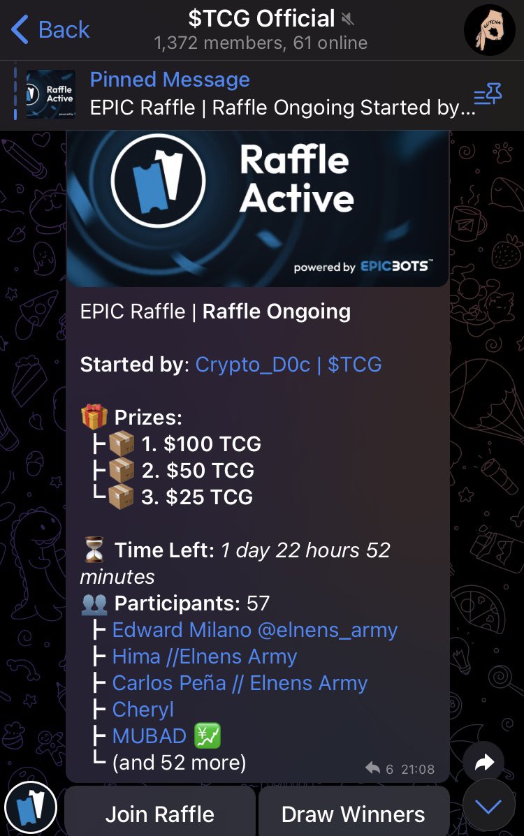 FREE MONEY being raffled off at $TCG

Join our TG t.me/tcgonsol and click join on the pinned raffle!

That’s it! Get it while it’s hot!

#free #crypto #raffle #sol #solanamemecoins #giveaway #contest #winner