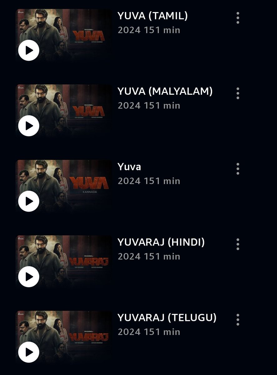 #Yuva Now Streaming On @PrimeVideoIN in Tamil, Malayalam, Telugu & Hindi audio 

#YuvaRajkumar #SapthamiGowda #SanthoshAnanddram