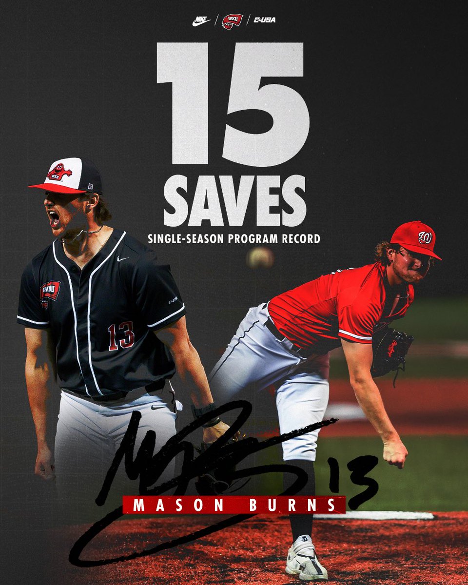 𝐒𝐀𝐕𝐄 𝐊𝐈𝐍𝐆 👑 The nation’s leader in saves now owns the program record for saves in a single-season! Congrats, @mason_burns13! #GoTops | #Team105