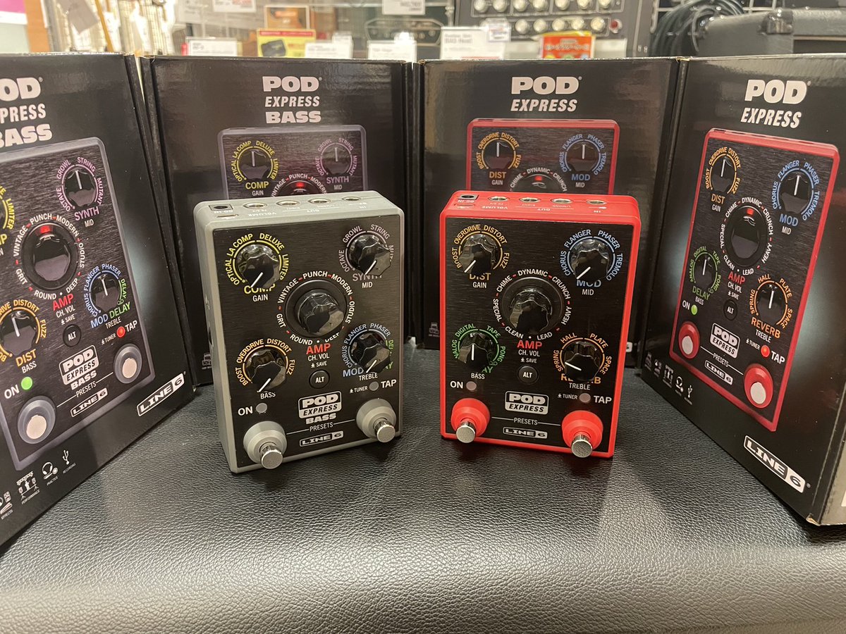 【入荷情報】
#Line6　POD EXPRESS 
ギターとベースどちらも入っております！
このサイズ感、重量感！ケースに入れても気にならないです！
試奏できます！！是非してください！