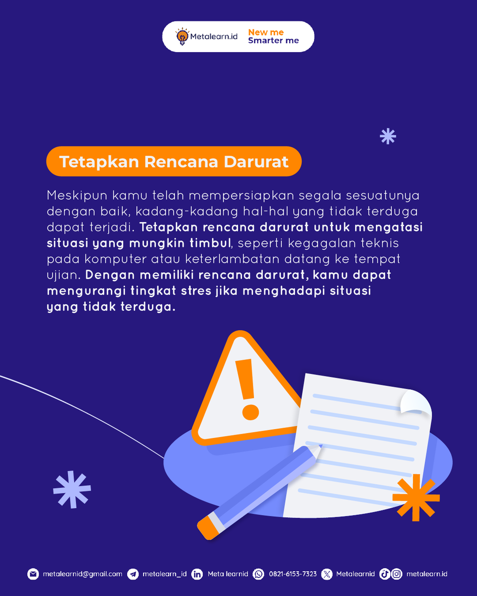 Metalearnid's tweet photo. Semangat terus belajarnya ya, Sobat Meta! Semoga lancar dalam mengerjakan soal dan keterima di universitas impiannya 🤩✨️

#Metalearn #UTBK #TipsTenang #SuksesUjian #SNBT #UTBKSNBT #TipsUjian #Maba #UTBK2024 #Mahasiswa https://t.co/pB3vNkJk2u