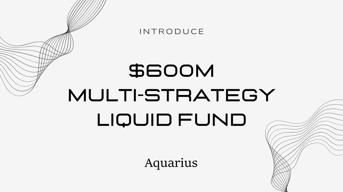 Aquarius (@0xaquariuscap) on Twitter photo 1/7 We're excited to announce that Aquarius has launched the largest multi-strategy liquid fund with $600 million in assets under management supported by <a href="/Bitrisecapital_/">BitriseCapital</a> , leading miners, family offices, and influencers. 1/7 We're excited to announce that Aquarius has launched the largest multi-strategy liquid fund with $600 million in assets under management supported by <a href="/Bitrisecapital_/">BitriseCapital</a> , leading miners, family offices, and influencers.