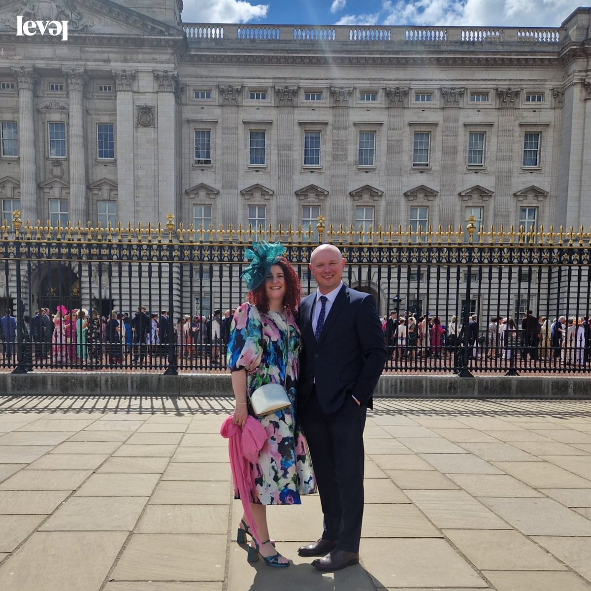 What an amazing day for LEVEL on Wednesday as our Executive and Artistic director Kerry & Chair of the Board Stuart were invited to the Creative Industries Garden Part at the one and only Buckingham Palace! @DCMS @ace_national #LEVEL #LevelCentre #BuckinghamPalace #GardenParty
