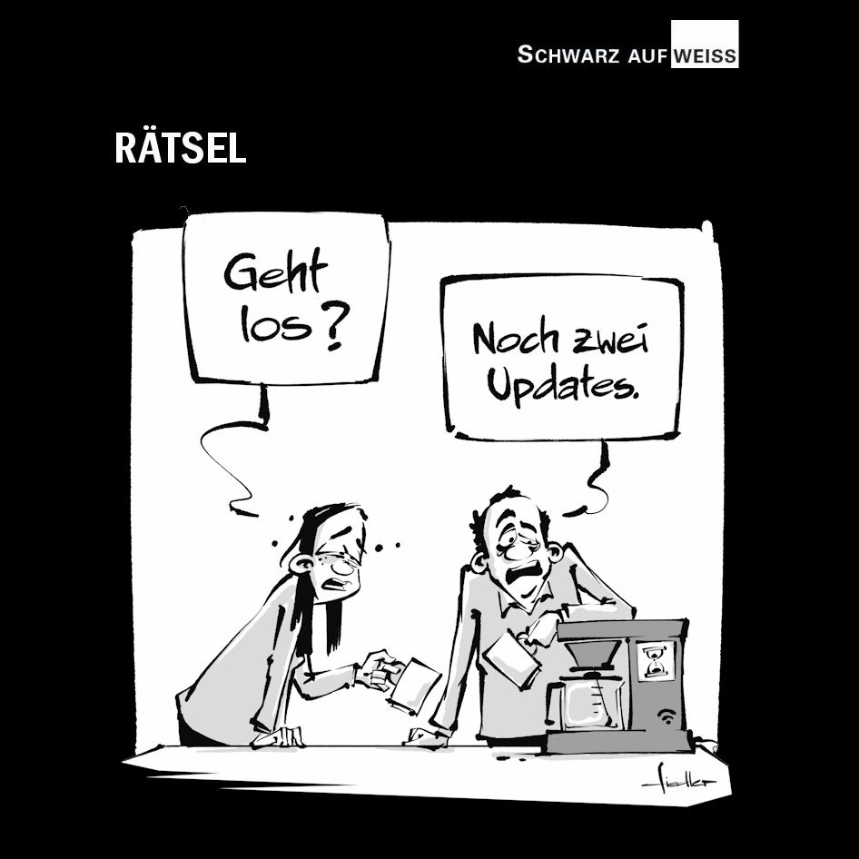 Los geht´s - mit unserem neuen Schwarz-Auf-Weiss-Rätsel zusammen mit einem Cartoon von Ton Fiedler. Zu gewinnen gibt es EULENSPIEGEL-Cartoon-Bierdeckel.
eulenspiegel-zeitschrift.de/schwarz-auf-we…

#Cartoon #Kaffee #Update #Bierdeckel #Rätsel #Gewinnspiel #Verlosung