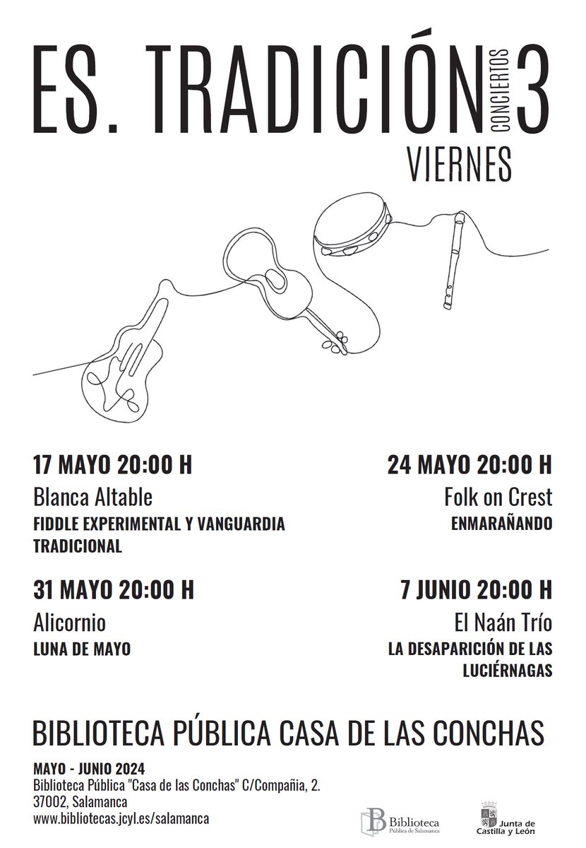 La violinista burgalesa @blanKaltable, una de las pioneras en “Fiddle experimental y vanguardia tradicional”,inaugura el ciclo #Es_Tradición con un recorrido por el repertorio tradicional, adaptándolo a su violín con voz, samplers, loops y pedales de efectos. 20 h. Entrada libre