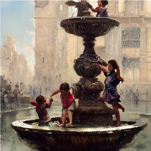 Children playing at a fountain – a 1/1 #NFTartwork that's a must for dedicated #nftcollector #nftcollectors . Elevate your #NFTCollections or #NFTGallery with this unique piece.  

#NFTCommunity #NFT #nftart #nftarti̇st #NFTs #OpenseaNFTs

opensea.io/assets/matic/0…