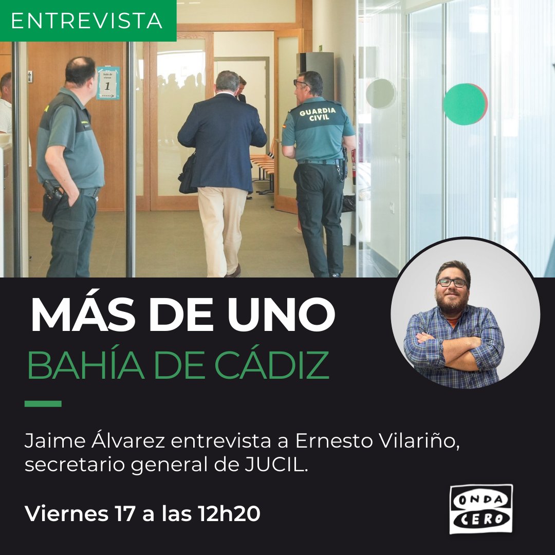 Hoy @jaimealvarezgal entrevista a Ernesto Vilariño, @SecretarioGen de @jucilnacional. A las 12h20 en @MasDeUnoBahia de @ondacerocadiz 101.4 y 91.4 FM