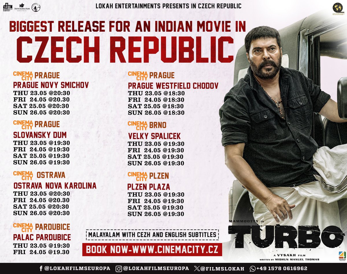 Biggest ever release for an Indian Movie in Czech Republic #Turbo 

Once again I want to say this time it will be massive every where 

@FilmsLokah keep this fire for next countries also 

Waiting
