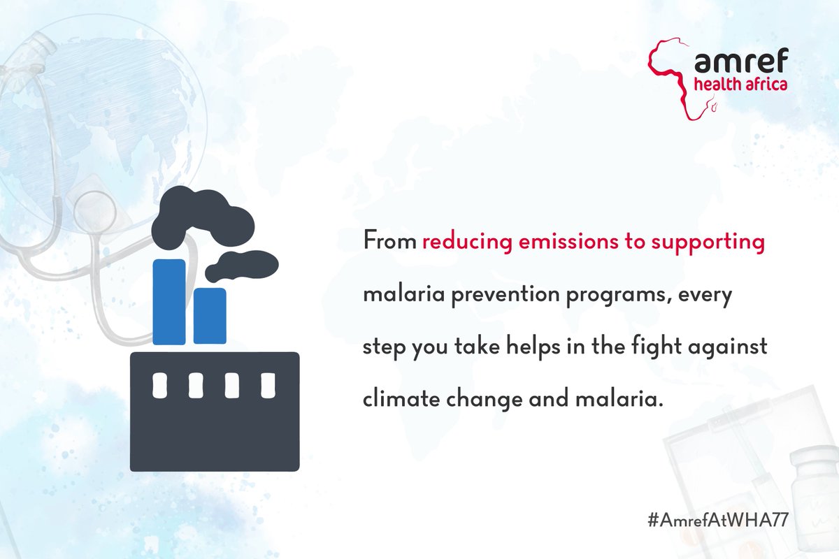 Projections show a stark rise in malaria deaths due to climate change. Let's foster collaboration and drive climate-resilient malaria control efforts. Join us in catalyzing change! Learn more about #AmrefAtWHA77 via newsroom.amref.org/the-seventy-se… #WHA77 @martinmuchangi @UNFCCC @WHO