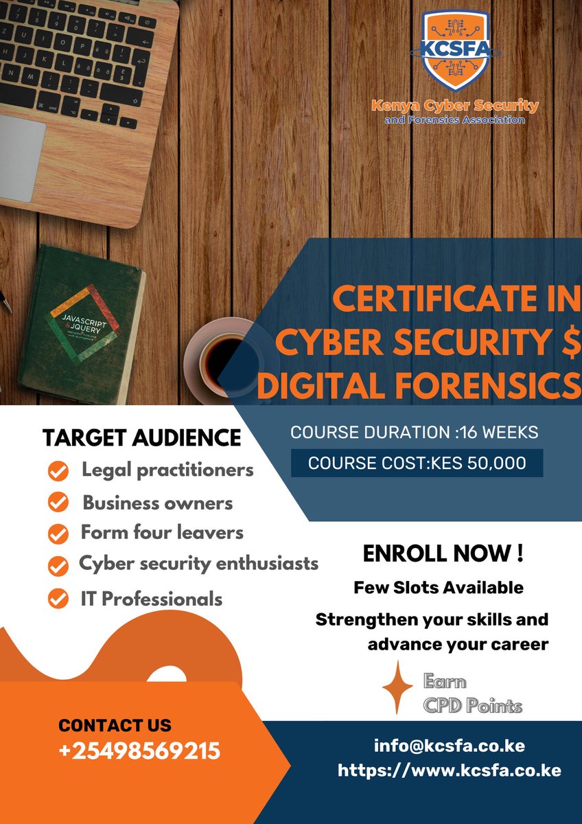 kcsfa's tweet image. Are you looking to get into cybersecurity? Do you want to transition to cybersecurity? Do you want to learn how to secure your business? 
We have curated a course just for you! 
Register today ; docs.google.com/forms/d/1y06yU…
#cybersecuritycourse