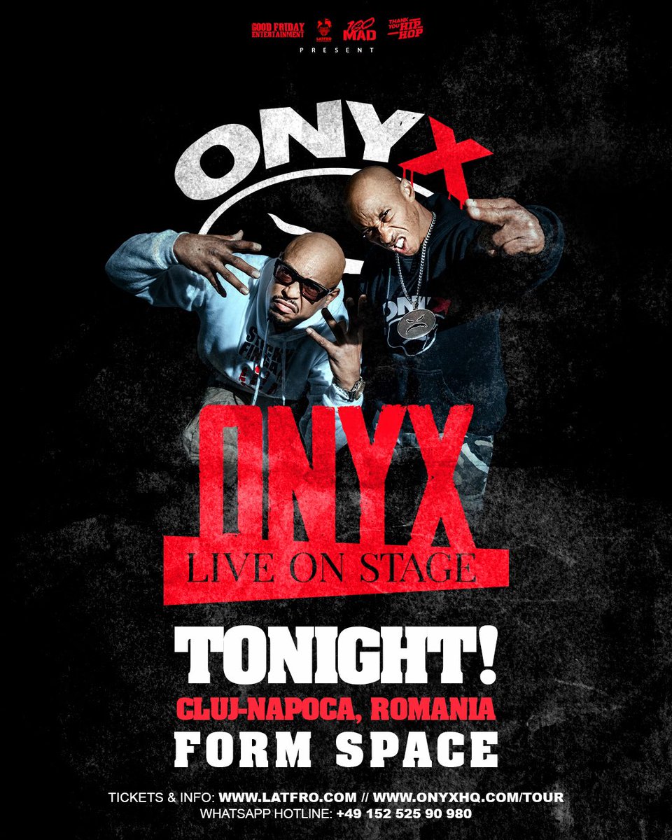 ONYX Live in Cluj-Napoca, Romania 🇷🇴 tonight @ FORM Space 🎟️ eventim.ro/ro/bilete/onyx…