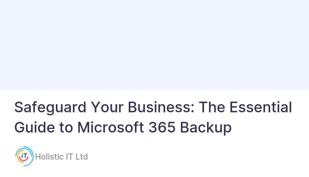 HolisticIT's tweet image. By implementing a robust backup solution specifically tailored for Microsoft 365, businesses can mitigate risks associated with data loss and ensure business continuity in the face of adversity.

Read more 👉 lttr.ai/ASZ37

#CloudBackup #CloudBackupServices