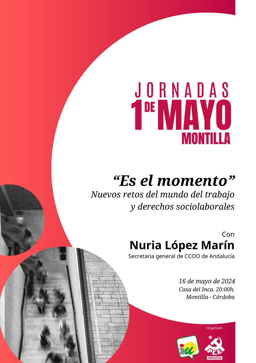 💬CULTURA | 🔴La secretaria general de CCOO de #Andalucia, <a href="/nurialomar/">Nuria López Marín</a>, participó ayer en una charla organizada por IU Montilla (<a href="/CCOOCORDOBA/">CCOO Córdoba</a> y <a href="/pcacordoba/">PCA Córdoba 🇵🇸</a>).
❗️Allí abordó los nuevos retos del mundo del trabajo y la defensa de derechos sociolaborales.