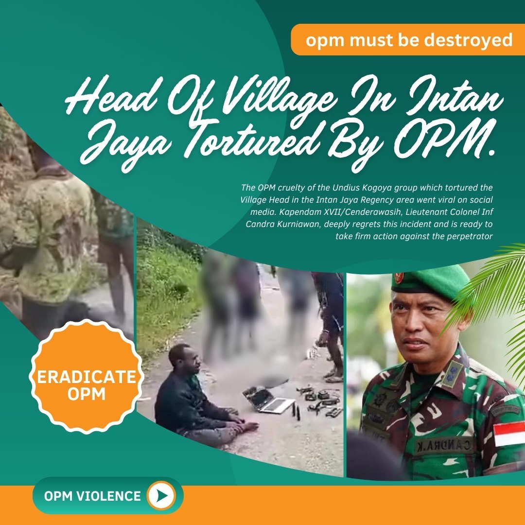 tikagusna's tweet photo. The OPM atrocities of the Undius Kogoya group that tortured the Village Head in the Intan Jaya Regency went viral on social media.
#StronglyCondemnOPM #OPMisEvil #PapuanLovesIndonesia #RejectWestPapuaArmy. https://t.co/ZRkOQBrzpZ