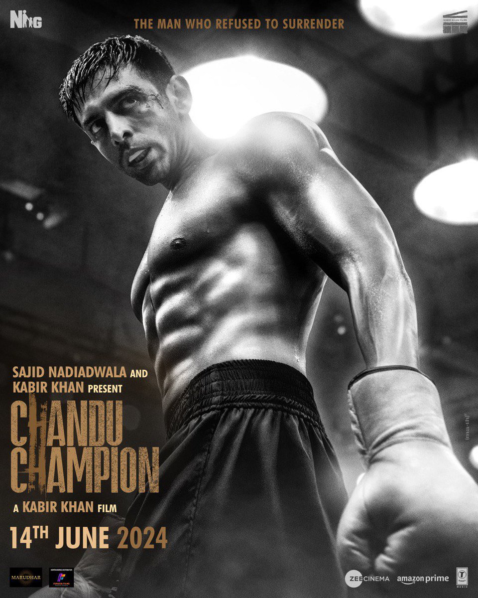 Chandu Nahi… Champion Hai Mai… 💪🏻🔥 #ChanduChampion releasing in cinemas on 14th June, 2024 #SajidNadiadwala #KabirKhan @TheAaryanKartik @ipritamofficial @NGEMovies #KabirKhanFilms @WardaNadiadwala @TSeries @PenMovies