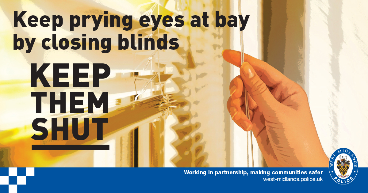 Lighter mornings and warmer evenings are on the way, don't forget to keep your home safe from burglars. 🔒 Make sure doors and windows are locked when going out. Close blinds and keep valuables out of sight west-midlands.police.uk/your-options/r…