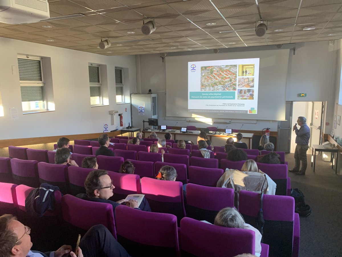 Le @ch_perrens a organisé sa 5è Soirée Ville-Hôpital animée par le Dr Anne-Laure Sutter-Dallay sur le thème 'Parcours de soins ville-hôpital en psychiatrie périnatale' . Merci aux nombreux psychiatres et pédopsychiatres hospitaliers et libéraux de #gironde pour leur présence.🙏