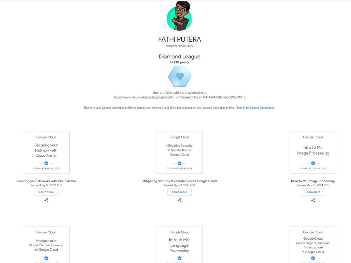 fathiputera's tweet image. Third time joining #GCPBoleh , and I managed to complete 15 quests! Looking forward to the next one!