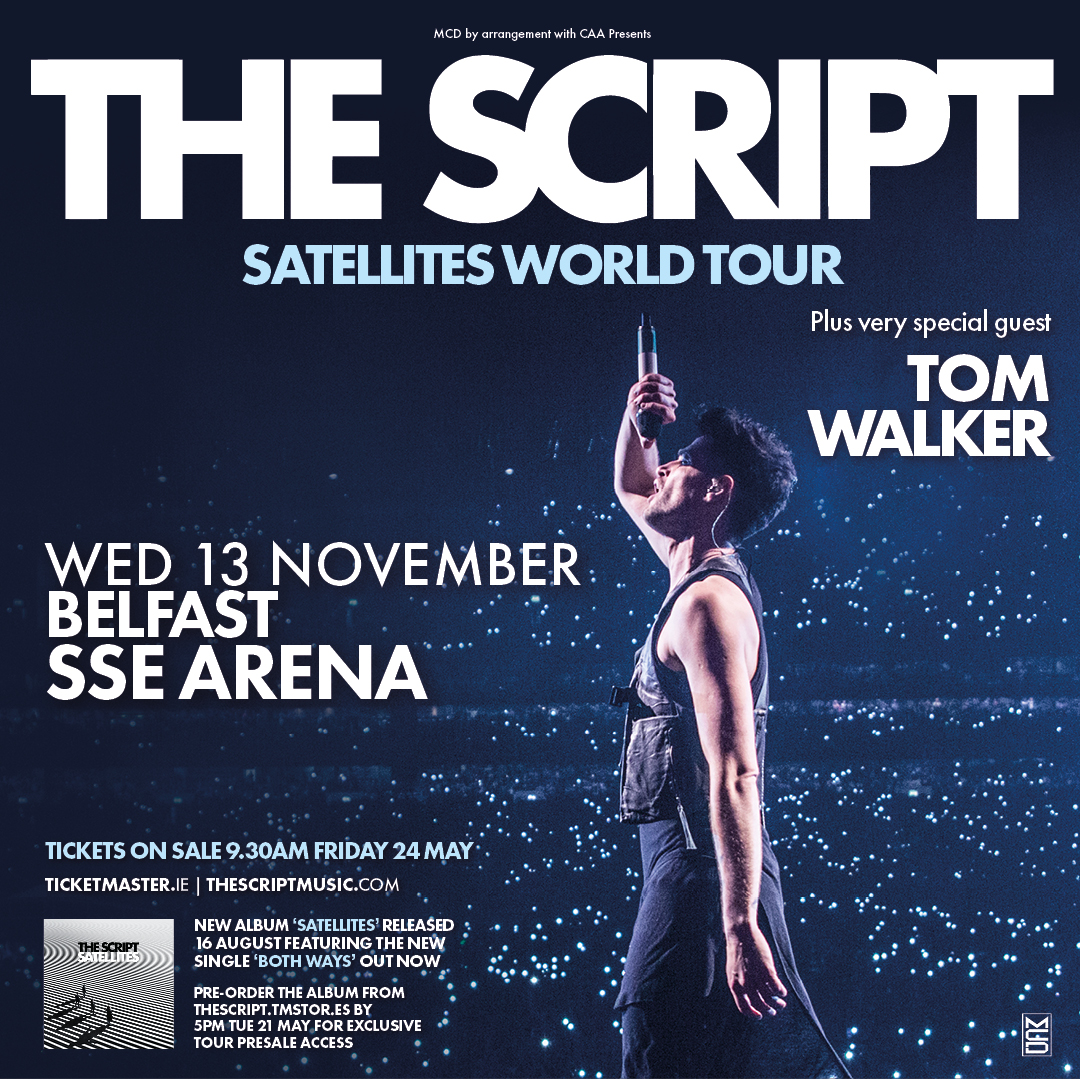 📣 ATTENTION 📣 @TheScript, with special guest @IamTomWalker, are coming to The SSE Arena, Belfast on Wednesday 13 November 2024. 🎫 Tickets go on sale 9.30AM on Friday 24 May. ℹ️ bit.ly/TheScript24