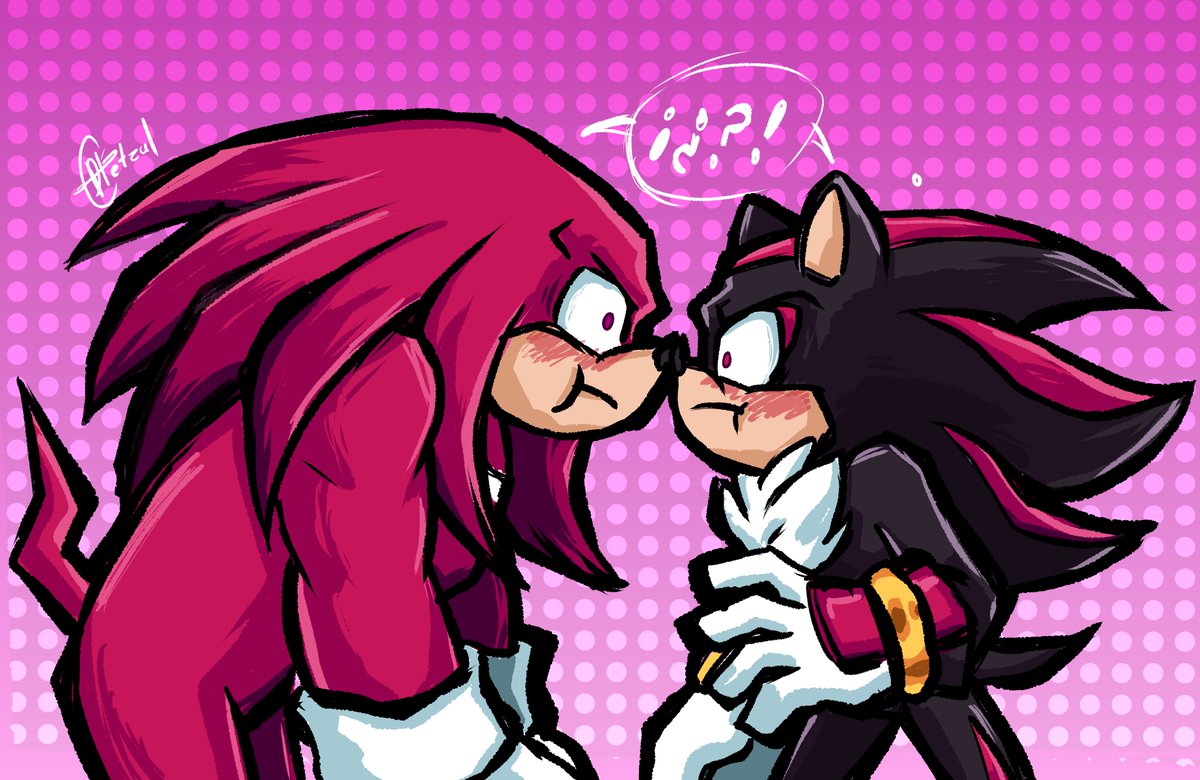 tenia pensado hacer un reto personal con este ship en diferentes poses romanticas jejeje #KnucklesTheEchidna #ShadowTheHedgehog #knuxadow