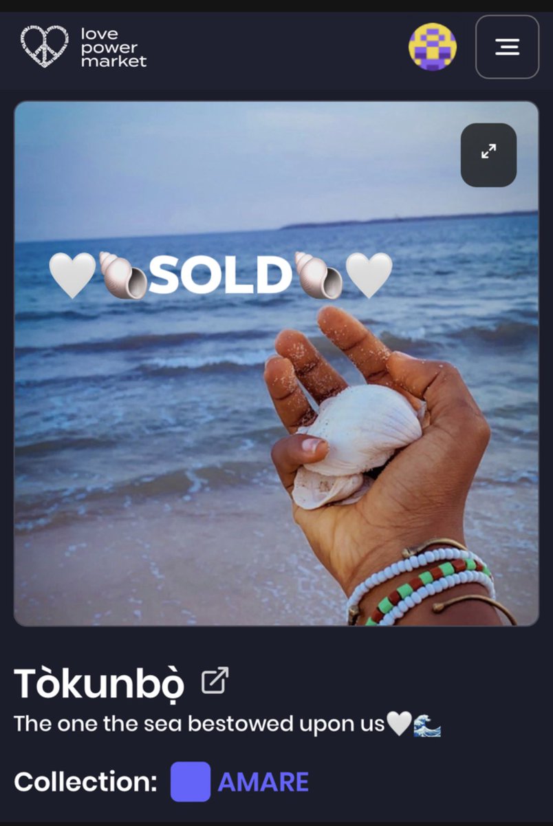 SOLD🧜🏽‍♀️🐚🤍✨ “TÒKUNBÒ” sold to @LovePowerCoin on their lpm.is marketplace. 🥰 If you are an artist, you can mint your artworks on their marketplace for free. ❤️‍🔥✨ lpm.is/nft/0xb0A5818c… #LoveSupports #LoveToken