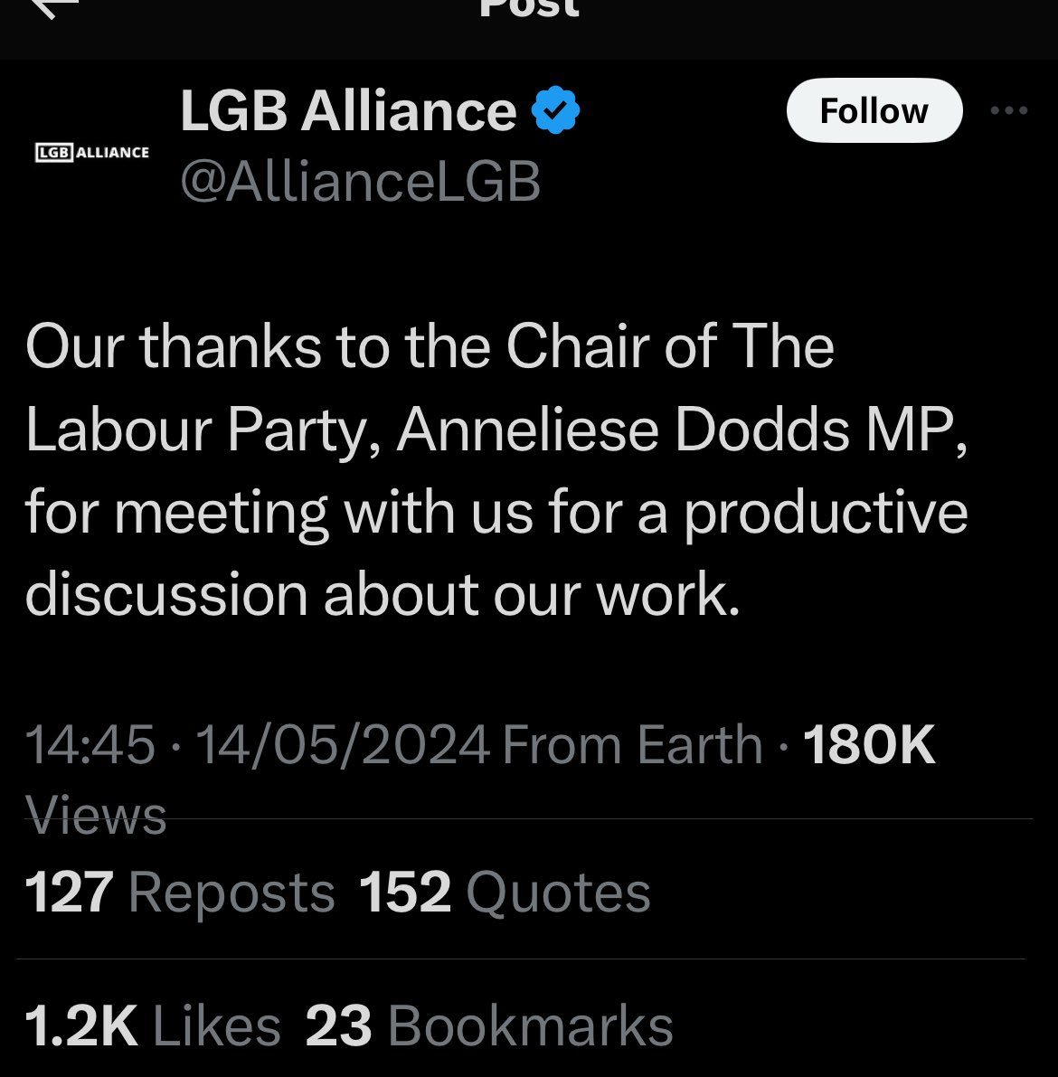 Just a reminder that LGB Alliance was set up by heterosexual culture warriors to campaign against the increasing social acceptance of trans men & women. It is based at 55 Tufton Street.
