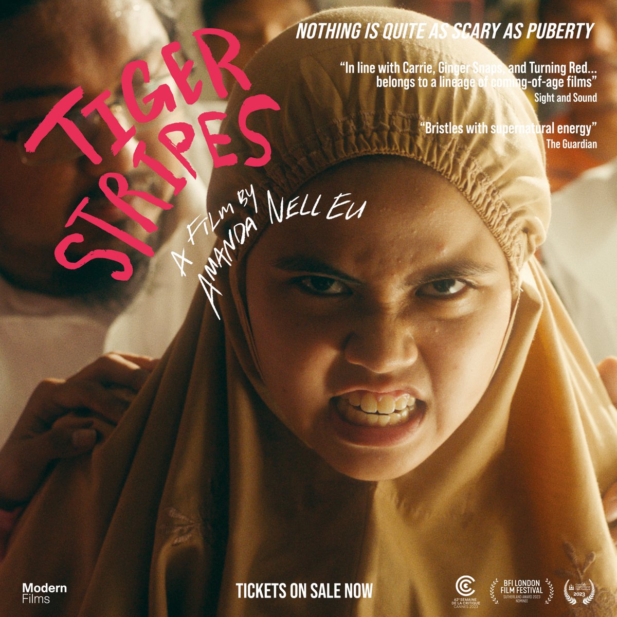 Amanda Nell Eu’s TIGER STRIPES is in UK and Irish cinema’s today! Malaysia's entry to the Oscars and Cannes Critics' Week 2023 winner, TIGER STRIPES puts puberty horror into a new genre. Catch it on the big screen this weekend- book now: modernfilms.com/tigerstripes