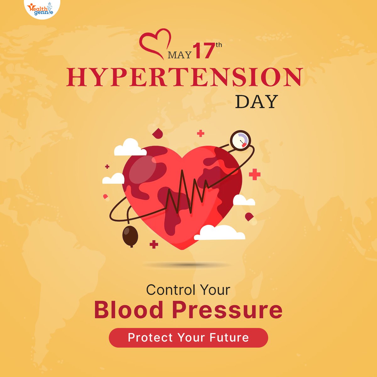 Hypertension is a silent killer, but you have the power to silence it. Get your blood pressure checked today! 🌍💓 
#worldhypertensionday #hearthealth #silentkiller #healthawareness #checkyourpressure #bloodpressureawareness #healthyheart #preventhypertension @healthgennie1