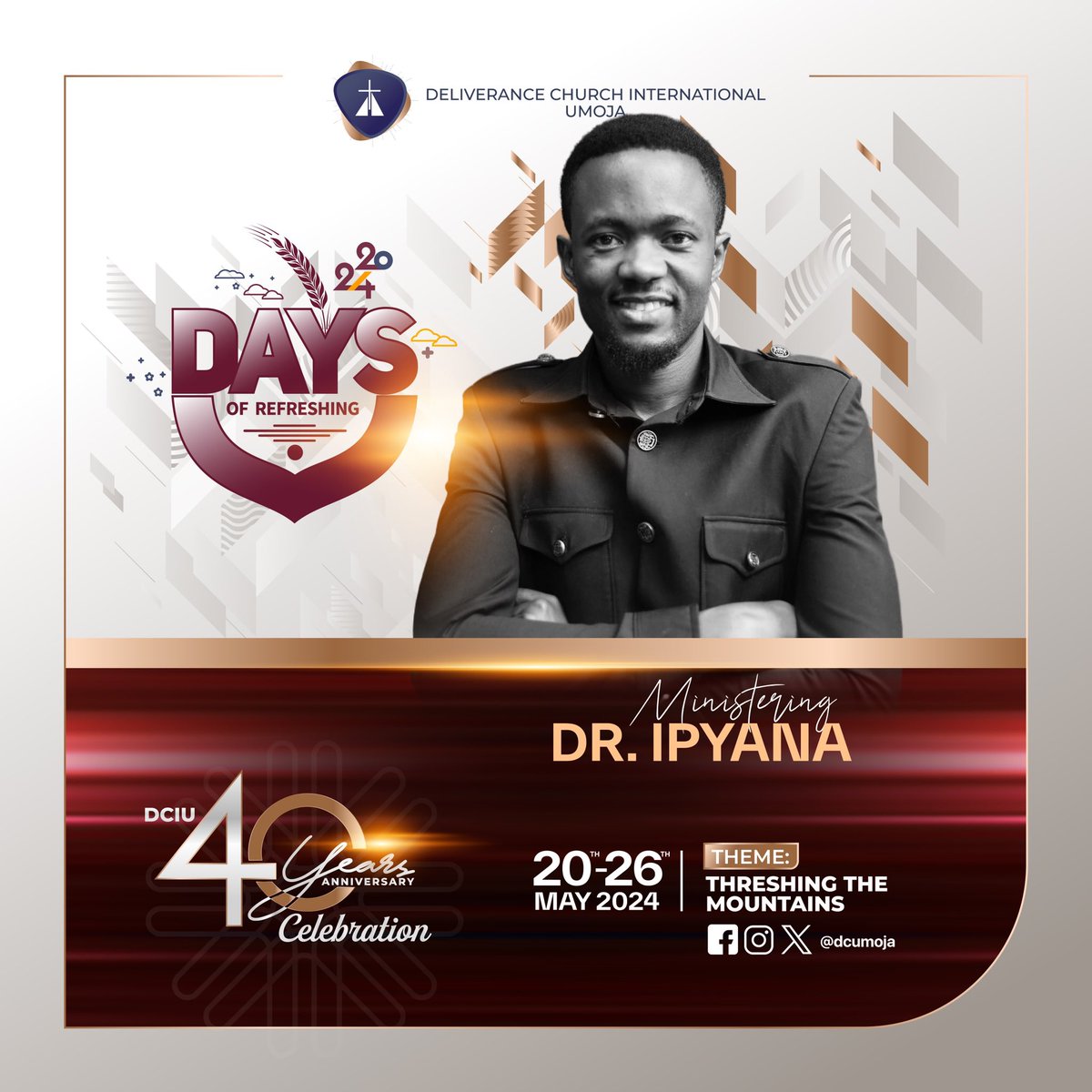 With great joy, we unveil the guest ministers for @DORConf 
We are honored to have the anointed worship minister, @DrIpyana1. 

Prepare to be transported into a place of intimate communion with the Almighty as he leads us in heartfelt worship and praise.

#DOR2024
#MountainTakers