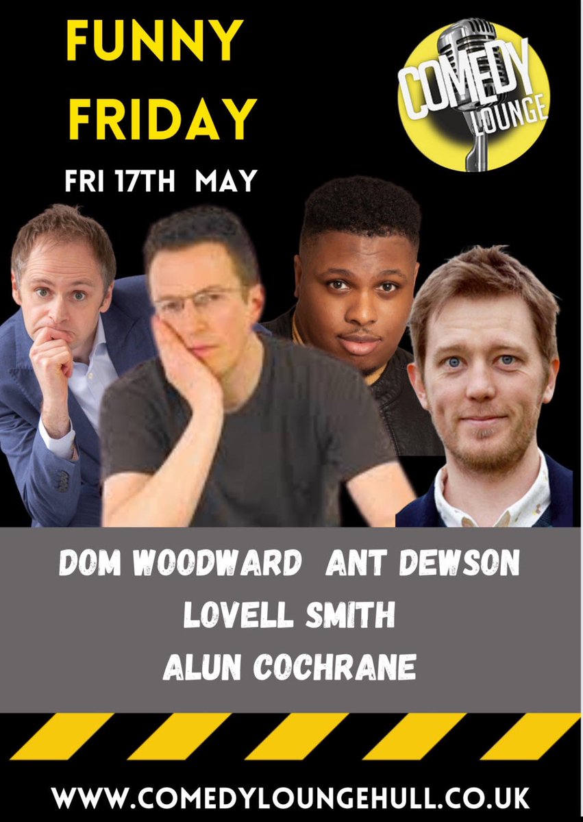 FUNNY FRIDAY IS HERE!👇🏼👇🏼

Don’t hang around tickets on sale now!
CLICK HERE TO GET YOURS 📱 
comedyloungehull.co.uk