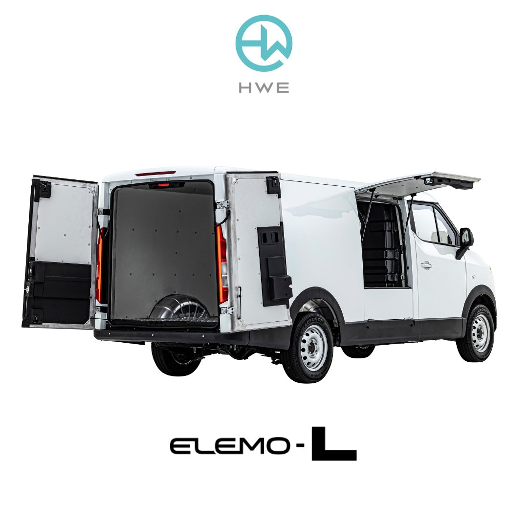 ev_hwe's tweet photo. ～車両紹介～

【ELEMO-L】
サステナブルビジネスで社会に貢献！
いまこそ求められる100％バッテリーEVの多用途バン。

高い静粛性と、経済的で力強い走り。
満充電で200km走行。モーターの特性で発進時から高い
トルクで力強く走るのに、燃費はガソリンよりずっと経済的です。

ビッグスペースを誇るELEMO-L
フラットで大スペースな荷室。
バックドアは左右それぞれ270度と大きく開き、
サイドドアは上下に展開するユニークなレイアウト。

運搬能力と環境性能を両立するEVバン。
配送業をはじめ、さまざまな事業のモビリティに貢献します。
バン本来の貨物用途はもちろん、ユーザーの想像力で荷室をアレンジすれば、
可能性は無限大に広がります。

仕事に、趣味に、荷室をカスタマイズ。
備え付けのバッテリーから電力供給が可能なので
移動可能なワークスペースや自分の好きな空間にアレンジできます。
使い方はあなた次第。

ビジネスを一歩先の未来に、
公共サービス車両のベース車にも最適。
排出ガスがゼロで環境に優しいELEMO-Lは
コミュニティの脱炭素化にも大きく貢献します。

スペックの詳細はHPにて公開中です
https://t.co/bj9d1nKwD0
#HWエレクトロ
#HWELECTRO
#エレモL
#電気自動車
