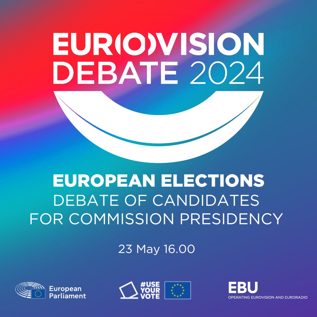 Eurovision debate between lead candidates for the Commission presidency The Eurovision debate will take place on 🗓️ 23 May from ⌚️16.00 in Parliament’s plenary chamber in 📍Brussels. 🔴 Watch live: tinyurl.com/mrafea5w