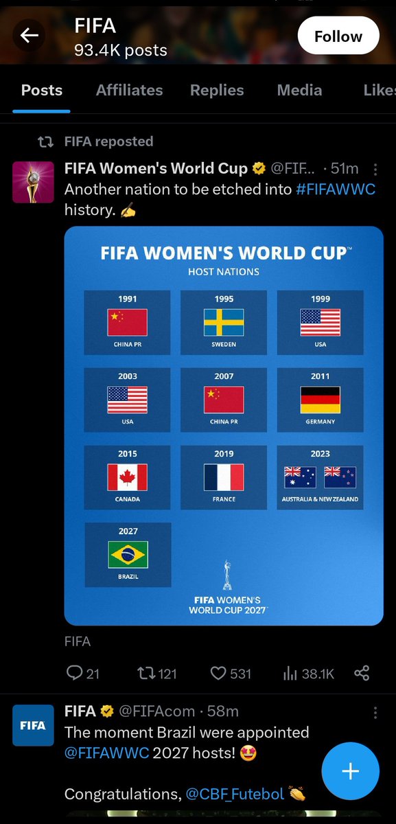 Timestamping publicly the moment I realised: A) Brazil and S.America will need A LOT more attention from women's football scholars @Andy_D_Grainger B) Bidding races for 2031/35 put the UK and US in direct competition... oh hello, fun decade of research @ExtraBeissHit @jubrice5