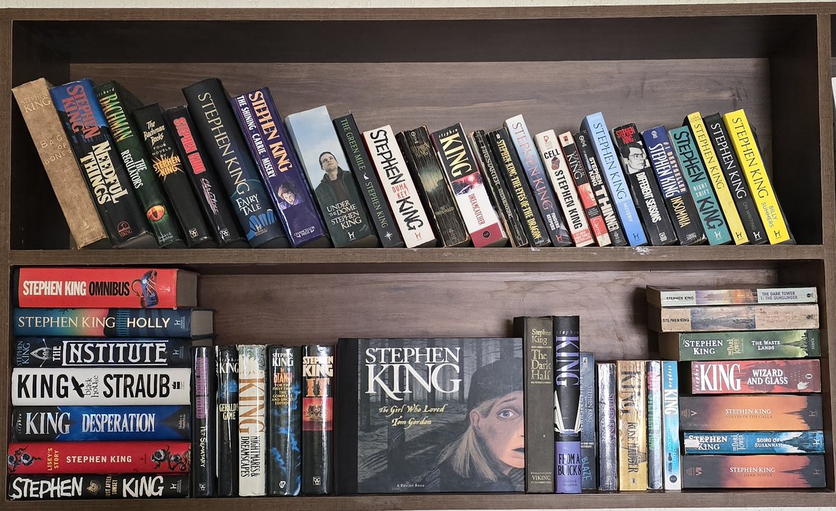 Finally, as the bookshelf remodeling project gains shape, I have space for the @StephenKing shrine. #books #reading