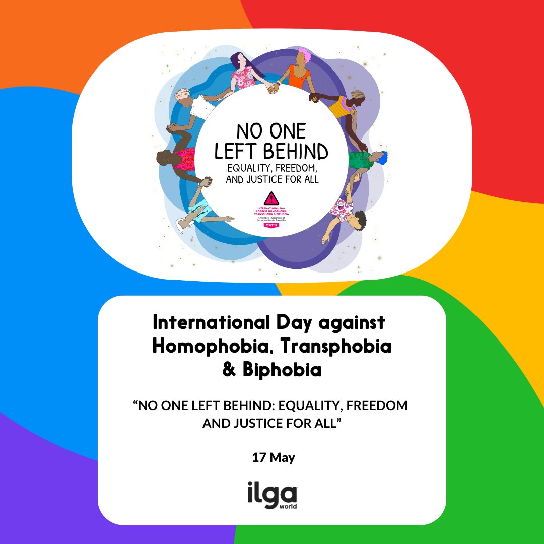 Join our LGBTI communities and allies worldwide to celebrate #IDAHOBIT2024! 'No one left behind: equality, freedom, and justice for all' is a call to action: in moving forward, let us ensure all communities are represented, have a voice, and are seated at the table! #IDAHOBIT