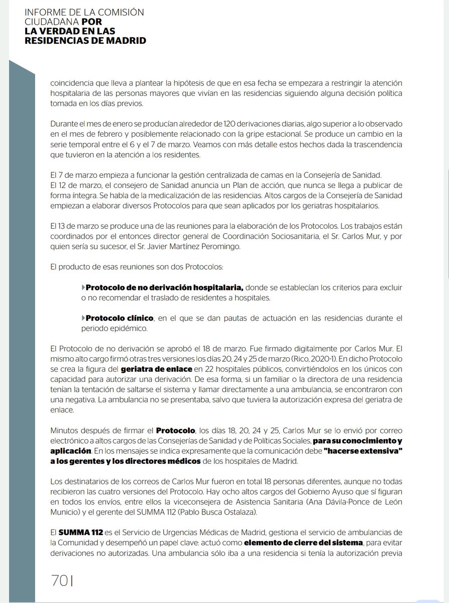 🤬Hoy podéis leer como organizaron las actuaciones la Comunidad de Madrid en las residencias y los protocolos de no derivación. #ExigimosInvestigaciónMuertesResidenciasYA