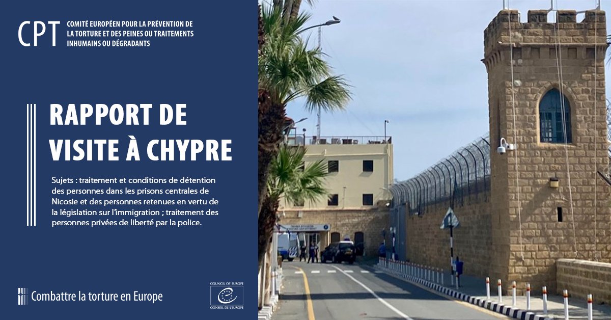 Le Comité #antitorture du #CoE (#CPT) publie le rapport de sa visite de 2023 à #Chypre : de mauvaises conditions de vie, une forte surpopulation et la violence entre personnes détenues rendent la prison dangereuse bit.ly/4bnsKLz