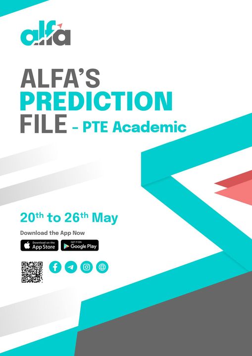 📤 New Prediction File - PTE Academic Available
💻 Alfa PTE's Website - alfapte.com

#PTEPredictionFile #predictionfile #PTETricks #PTETips #PTEAcademicPreparation #PTEOnlineCoaching
#PTEExamPreparation #PTEMockTest #PTETest #PTEExam #LearningPlatform #AlfaPTE