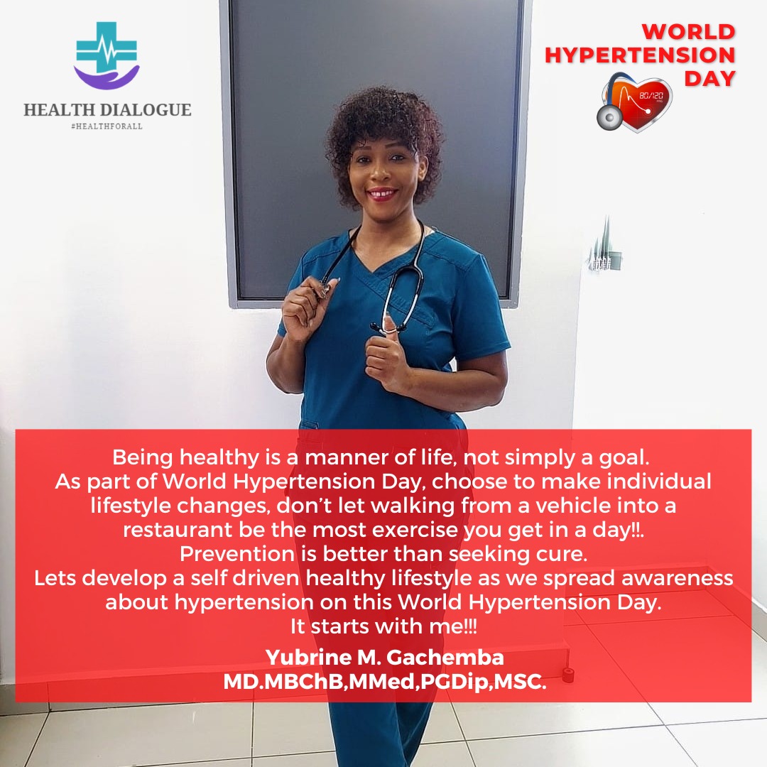 As part of #WorldHypertensionDay, choose to make individual lifestyle changes, don’t let walking from a vehicle into a restaurant be the most exercise you get in a day!!. It starts with me!!!