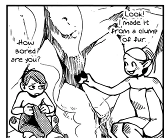 they're friends who do fibre crafts together. chilchuck is sewing and marcille is felting. they have a stitch and bitch 