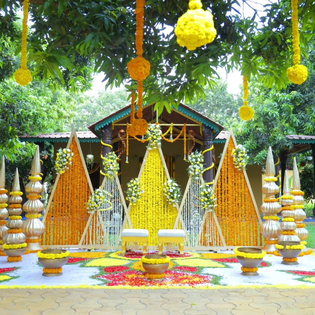 AyurvanResort's tweet photo. Captivating in the beauty of nature and cultural traditions as we celebrate the vibrant Haldi hues. Let's paint our memories with the colors of Haldi. 

Ayurvan Resort &amp; Convention, An Event Destination...
8008333393, 9391589999 

#ayurvanresort #resorts #convention #cottages https://t.co/DIfyTpyiIP